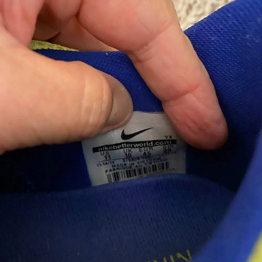 GUC Nike Men Blue and Yellow Running Shoes Size 11 - Picture 9 of 9